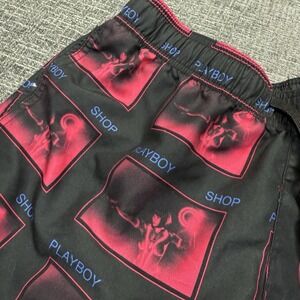 Playboy By PacSun Cyber Shop Swim Trunks Mens‎ Small Black Pink Retro Futuristic